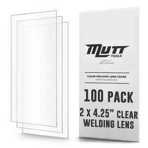 Mutt Tools 100 Pack of Clear Welding Lenses 2x4.25" – .04” Thick 2x4 Clear Welding Lens – Fits Most Standard Size Helmets, 2x4-1/4”