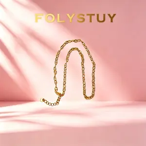 FOLYSTUY (Y146) Short Chain Style Necklace, 55cm/21.6in Length, Silver-Tone Design, Ideal for Daily Outfits, Chain Style Necklaces, Silver-Tone Chain Necklaces