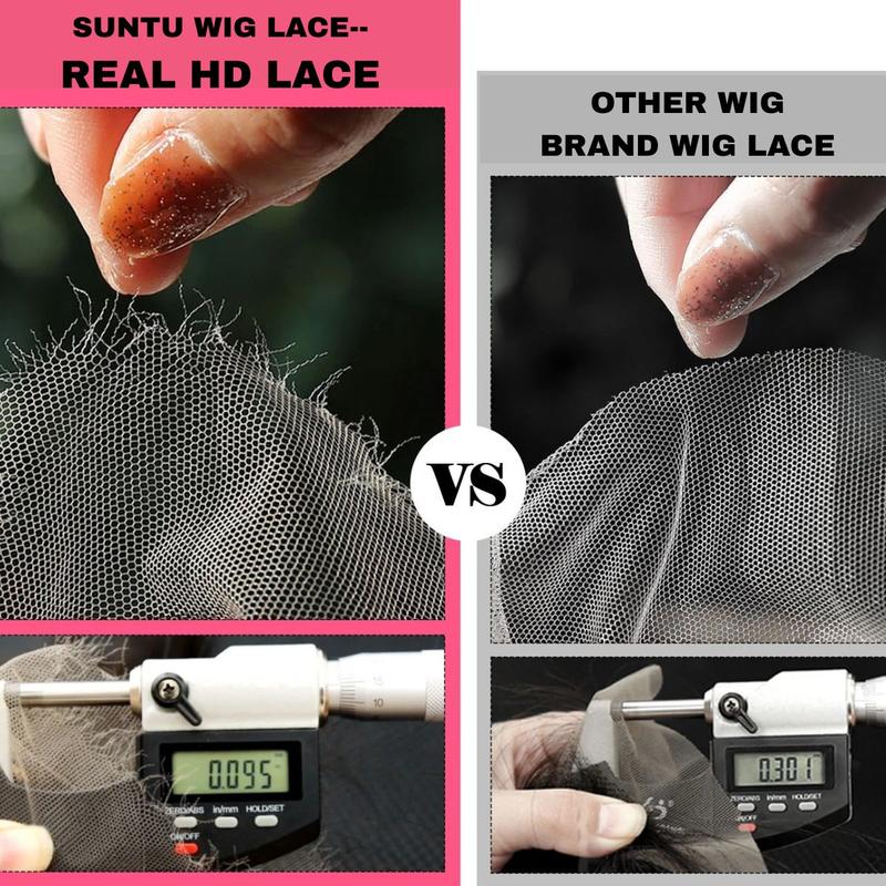 [Wig Clearance Sale] Suntuhair 5x5 Lace Wear and Go Glueless Wigs Straight Human Hair Burgundy Dark Red Hair 99j Wig Lace Front Wigs 100% Human Hair Upgraded No Glue Closure Wigs Human Hair for Women 20-32 Inch