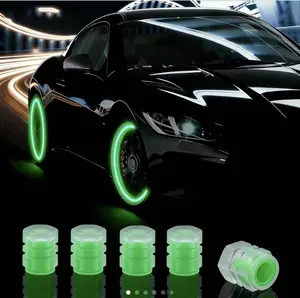 Ultra-Bright Reflective Tire Valve Caps, Car & Motorcycle Wheel Fastener Accessories for Safety