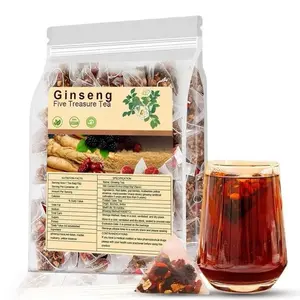 30bags  Kidney Tea Formula Ginseng Five Treasure Tea Combination with Wolfberry and RedDate - Men's Herbal Tea for Health and Wellness Beverage Natural Organic Cleanse goji berry