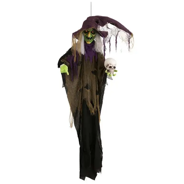 6 Foot Hanging Witch Animatronic Decoration