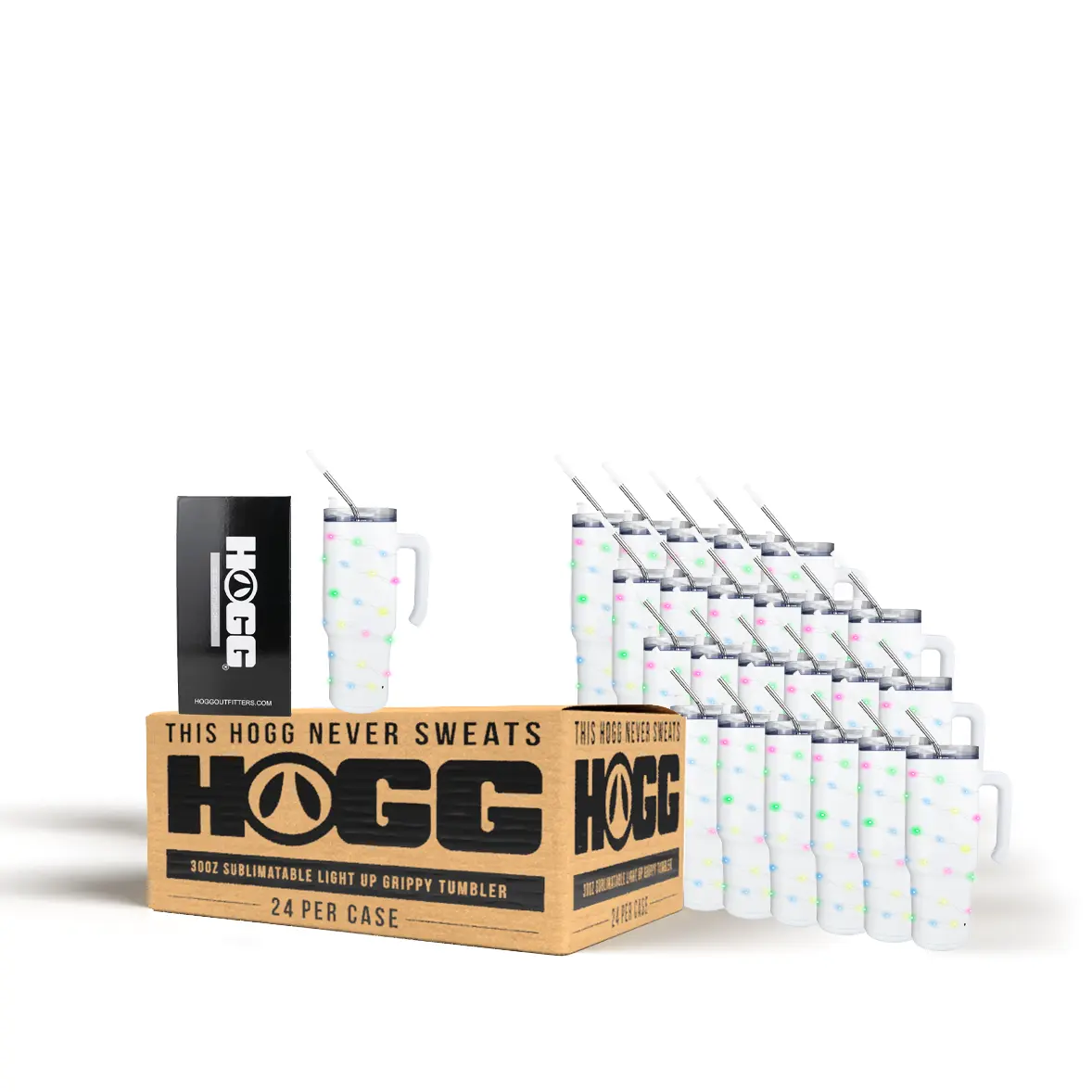 30oz Sublimatable Light up Grippy Tumbler Case (24 Units)