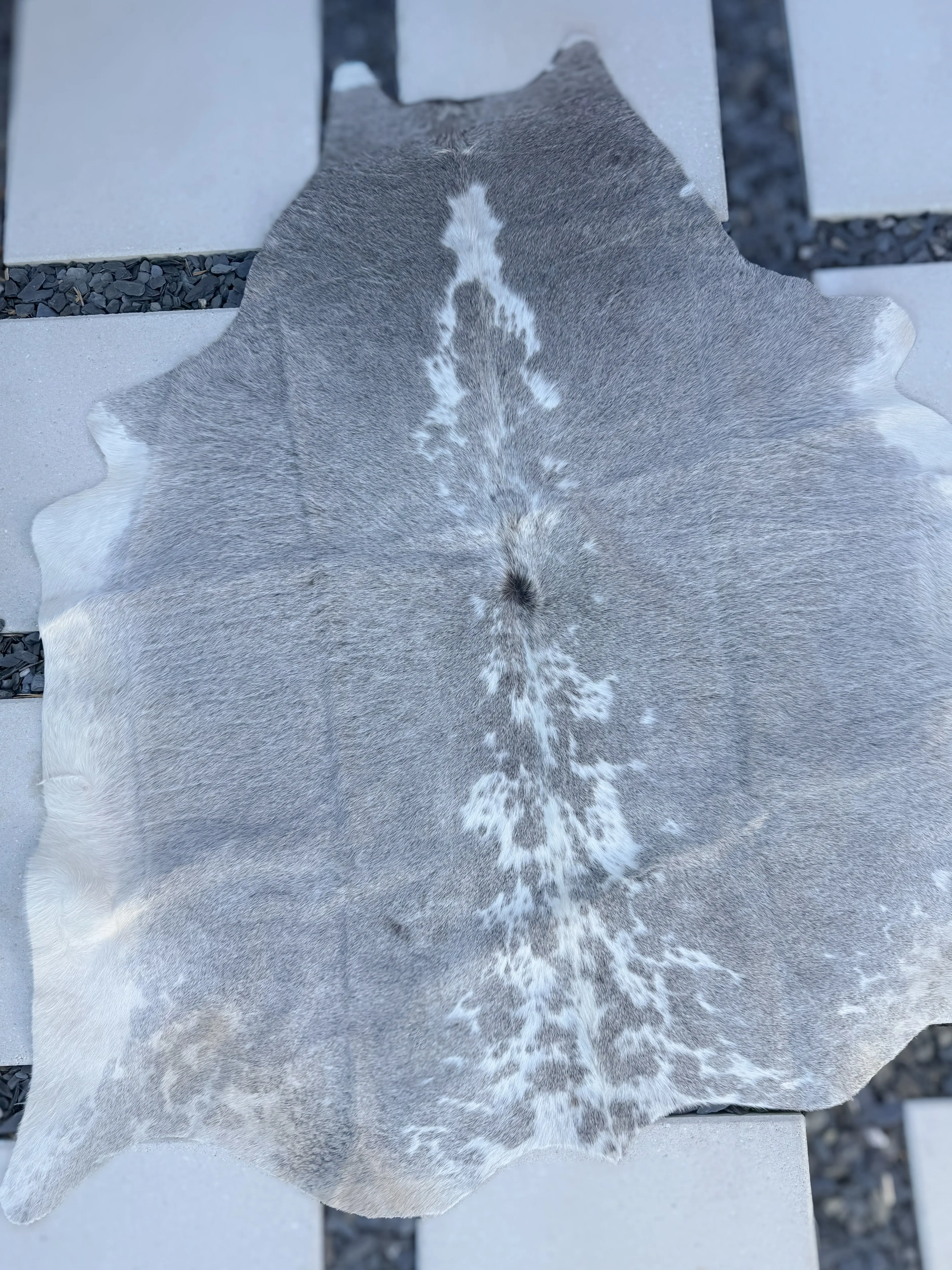 Silver Mist Cowhide Rug – Natural Silver Grey Cowhide Hide Rug – Large 66” x 59”