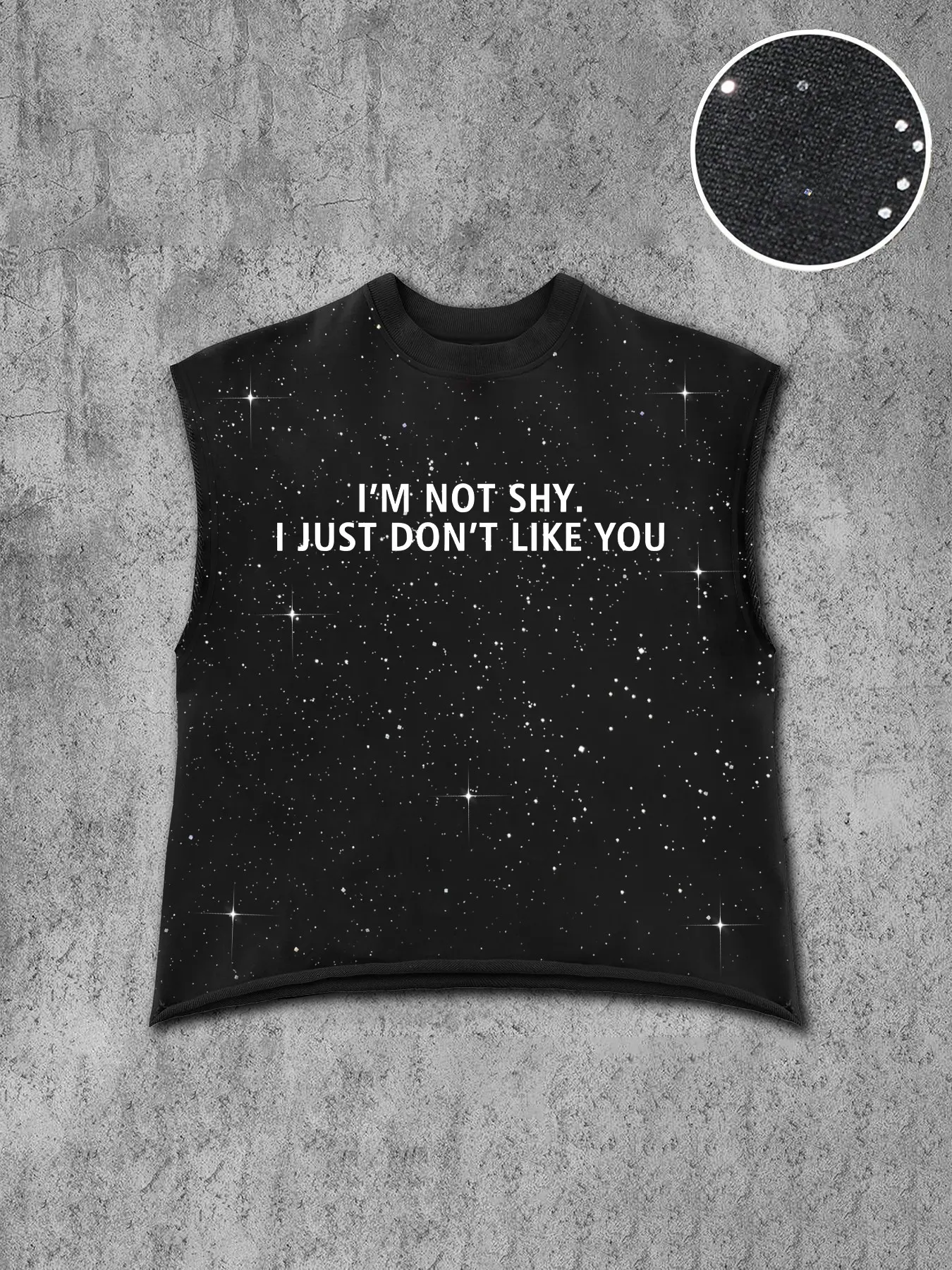 Men's Casual Vest, Starry Letter Slogan Print, Direct Attitude, Breathable Regular Fit, Summer Wear, Trendy Street Style, Graphic Tank Top