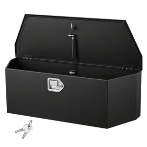 VEVOR Trailer Tongue Box, 36" x 12.3" x 12" Steel Trailer Tongue Tool Box, Heavy Duty Storage Organizer with Lock and Keys, Utility Tool Chest for Pickup Truck Bed, RV, SUV, Off-Road Vehicle, Black
