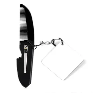 Folding Beard Comb Portable Multifunction Anti Static Comb for Men Mustache
