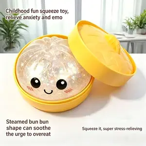 Adult stress relief dumpling soft squishy ball, children’s dumpling soft squishy toy, dumpling sensory stress relief toy, 3.15-inch diameter dough ball stress relief toy, elastic soft squishy ball toy, gellan gum version graduation gift box mystery
