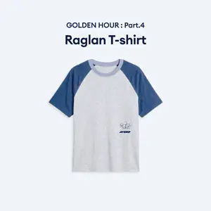 ATEEZ – GOLDEN HOUR : Part.4 Raglan T-Shirt | Official KQ Merch | ATINY Concert Outfit Baseball-Style Cotton Tee (S/M/L)
