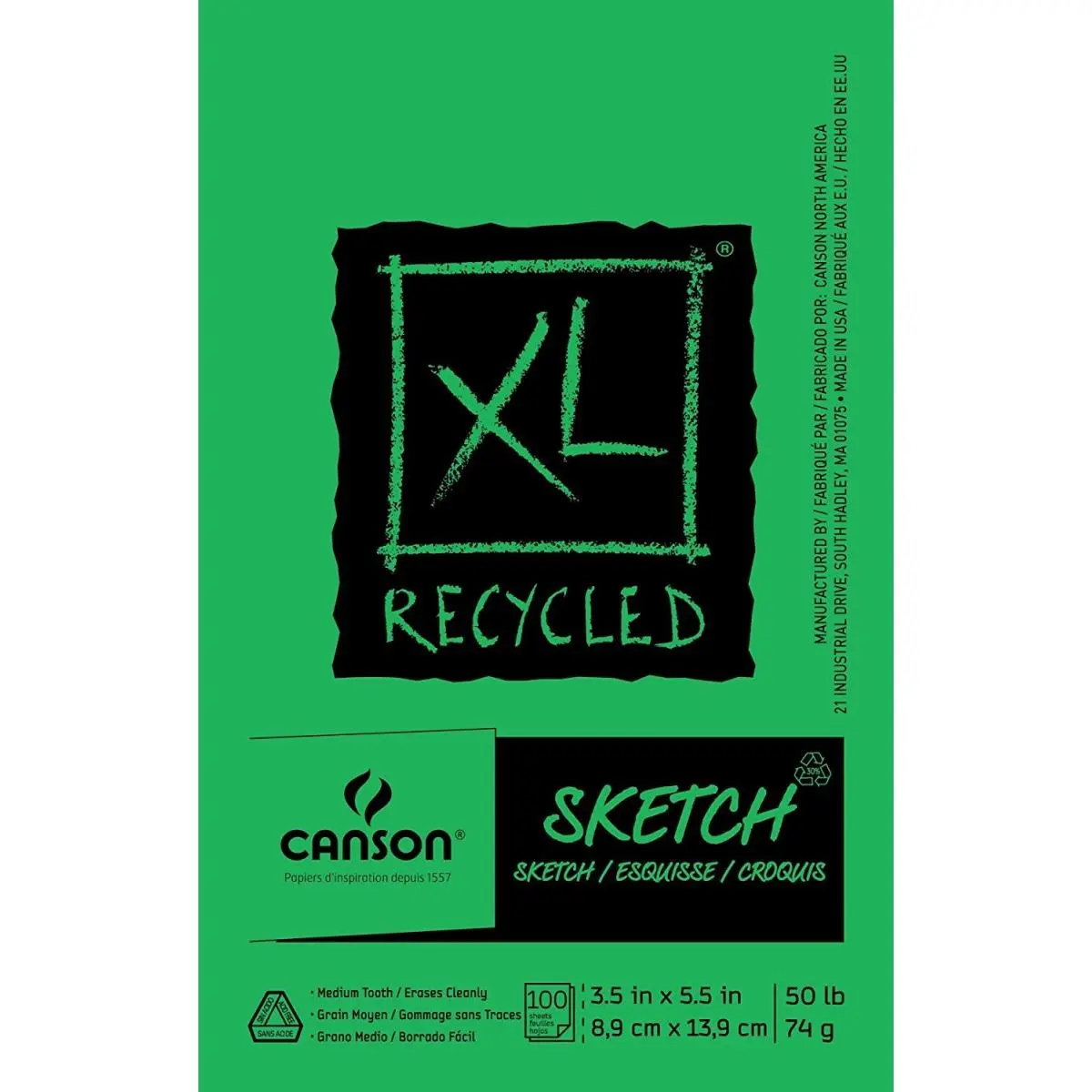 Canson Art Sketch Book for Art Drawing & Sketching, 3.5 x 5.5 in (8.9 cm x 13.9 cm) Recycled Pad, Easy-to-Use Essential for Crafts & DIY Hobbies, Crafts & Diy Lifestyle Hobbies