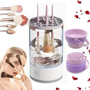 High-Efficiency Electric Makeup Brush Cleaner, Makeup Tool Cleaner, Cleans Various Types of Brushes, Ideal for Travel & Home Use, Perfect Gift for Beauty Enthusiasts