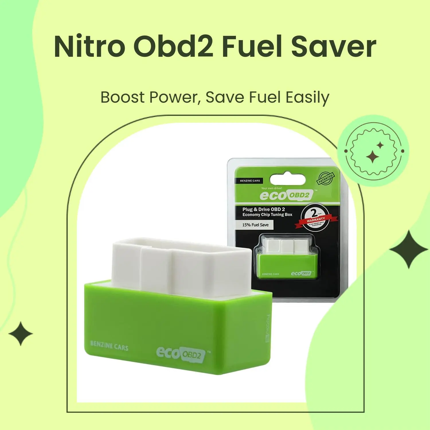 Car Fuels Saver Dual-Plate Fuels Saver With Chip Nitro OBD2 Economy Fuels Saver Tuning Box Chip Car Fuels Saving