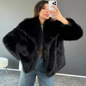 Women’s faux fur coat, 2026 new autumn/winter design — warm plush fur available in red, gray, black, and white