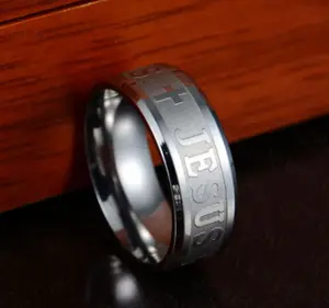 Jesus Cross Titanium Steel Ring