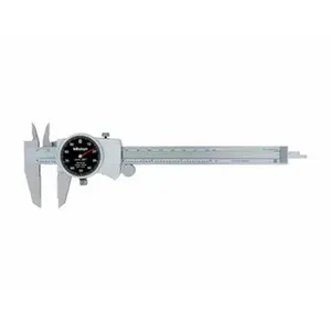 Mitutoyo Dial Caliper: 150 mm Range, 0.02 mm Graduation, 2 mm per Revolution Yellow Face 505-730