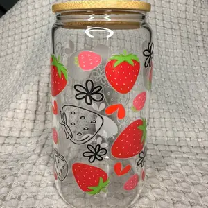 Strawberry cup with Floral design