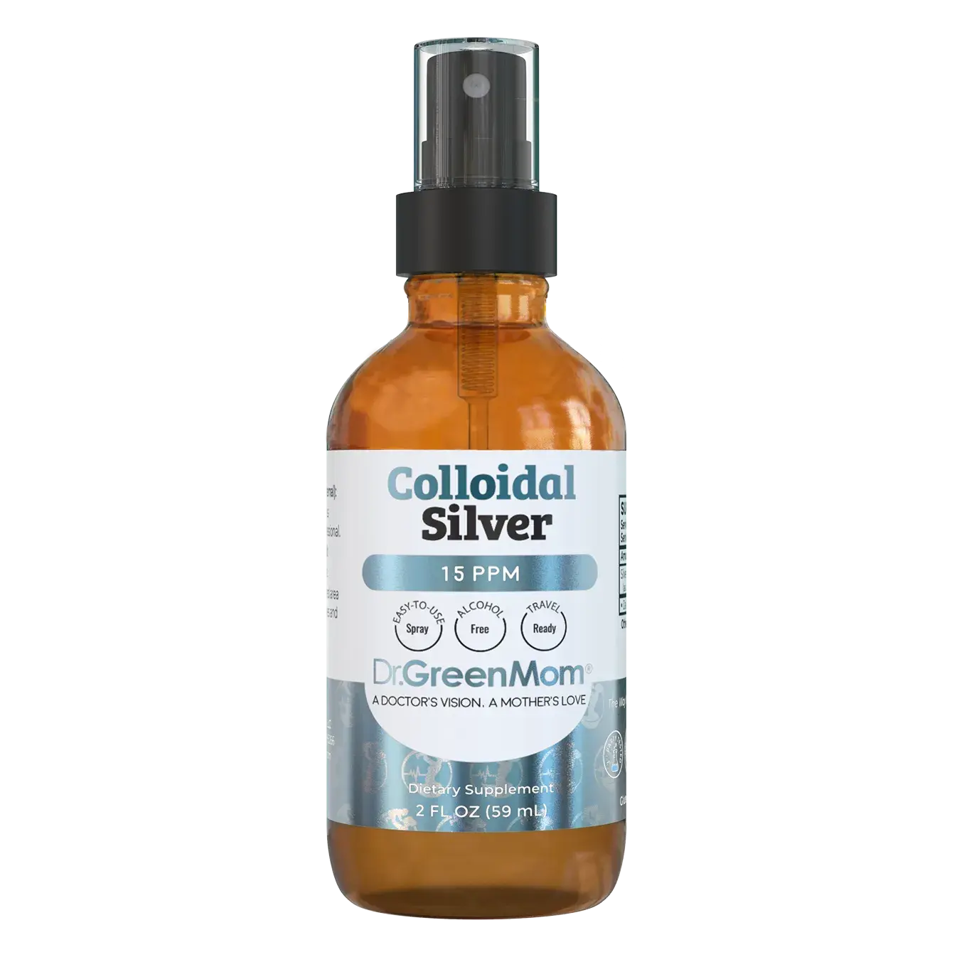 Dr. Green Mom Colloidal Silver 15ppm Liquid Drops | Daily Wellness & System Defense Support | Premium Dietary Supplement