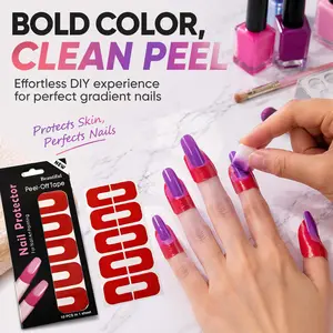 6 Colors U-shape Finger Cover Sticker Spill-proof Tape Nail Protector Polish UV Gel Painting Manicure Protection Nail Art Tools