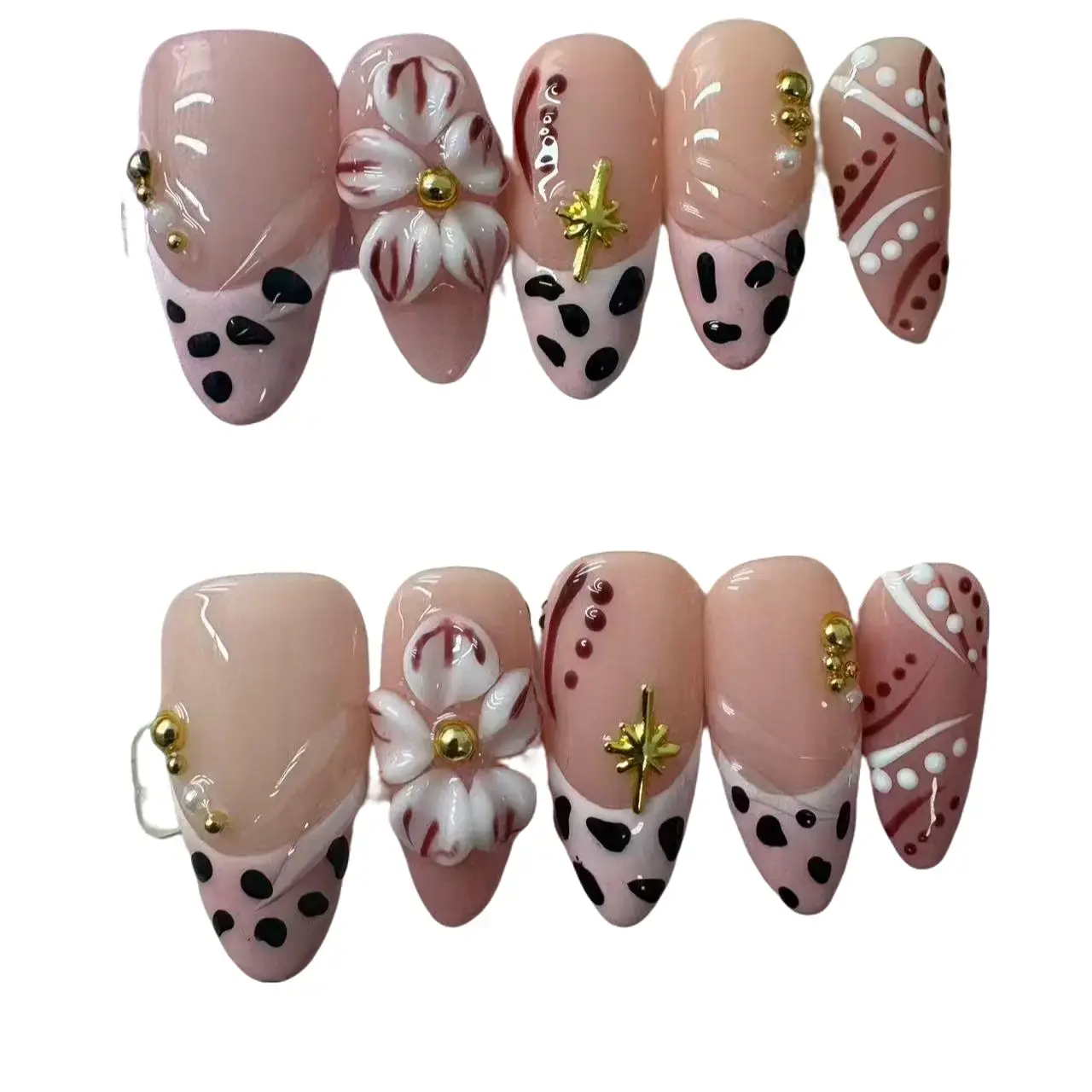 Dreamy Hand-Carved False Nail Tips, Delicate Beauty Decoration for Fingertips