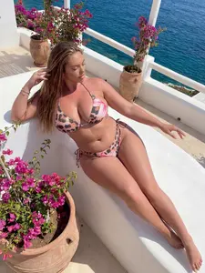 Women's Floral Print Bikini Set, Plus Size Beach Swimwear, Casual Two-Piece Swimsuit, All-Season Comfort Design