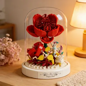 Flower Series Mini Building Blocks, Mixed Colors Abs Material, Collectible Toy Gift, Intelligence Toy Set for Kids over 6 Years