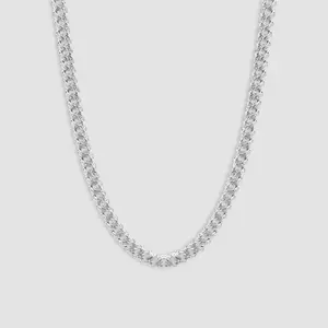 Sterling Silver Iced Out Cuban Link Chain - 8mm