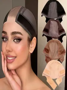 Women's Swiss Lace Front Wig Cap, Anti-Slip Design, Adjustable Elastic Band with Hook Loop, Transparent 4x5 Hairpiece Holder