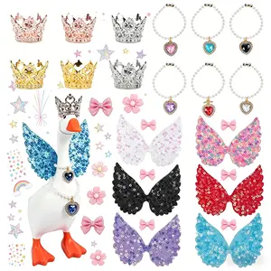 18PCS Desk Goose Outfits Desktop Goose Clothes Statue Decor Accessory SetUniversal for Porch Goose & Desktop Goose Ornaments