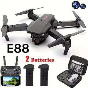 2026 Best-Selling E88 PRO, Drone with Dual Cameras, Wi-Fi FPV Dual Folding Remote Control Drone with Altitude Hold, One-Click Takeoff and Landing, Indoor and Outdoor RC Plane, Christmas, Halloween, Holiday Gift