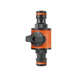 Orange black quick connect bidirectional valve connector with on/off switch, garden hose connector, garden hose shut-off valve adapter, suitable for irrigation, car washing, and outdoor use