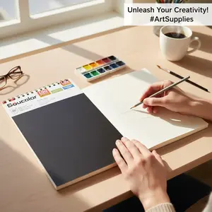 Sketchbook, 9"x12" Top Spiral-Bound Art Sketch Pad with 100 Sheets of Acid-Free 68lb/100gsm Thick Drawing Paper, Professional Office Art Supplies for Beginners