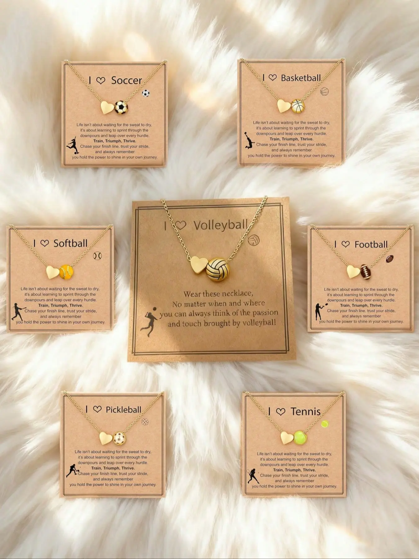 Baseball/football/volleyball/basketball Dainty Chain Necklace for Girls Women, Sports Accessory Jewelry Gift for Boyfriend, Couple Sport Accessories, Inspirational Fall Trendy Jewelry
