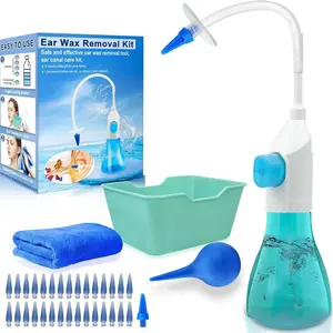 Adult & Kids Ear Cleaning Kit, Portable Wax Removal Tool, Manual Ear Washing System, Safe Daily Use Earwax Cleaner, Ear Irrigation Kit