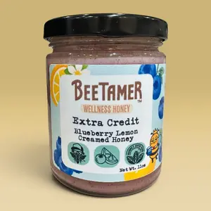 BeeTamer's Berry Bee Bright Blueberry, Blueberry Lemon Creamed Honey 11 oz