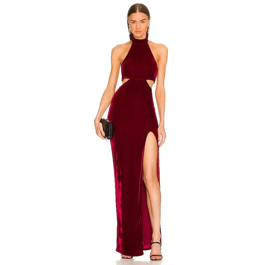 Michael Costello x REVOLVE Zoey Gown in Burgundy