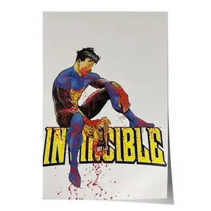 [Unframe] Art Poster: "Invincible Battle-Worn" – A Essential for Comic Book Aficionados.Ideal for Decking Out Gaming Rooms, Lounges, and as a Stunning Piece in Collectors' Display Decor Wall