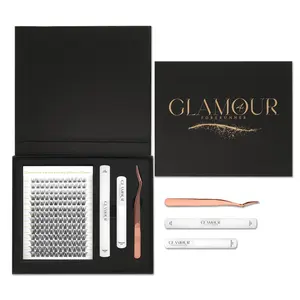 RoyalGlam Lash | Premium 180pcs Lash Cluster C Curl 8-14mm 12Rows Natural Look| Thickness 0.07mm 30D-40D with Tweezers, Lash Bond & Seal