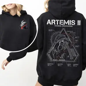 Nasa Artemis II SLS Launch Hoodie, Space Moon Mission Tee, Artemis II 2026 Rocket Launch T-Shirt
