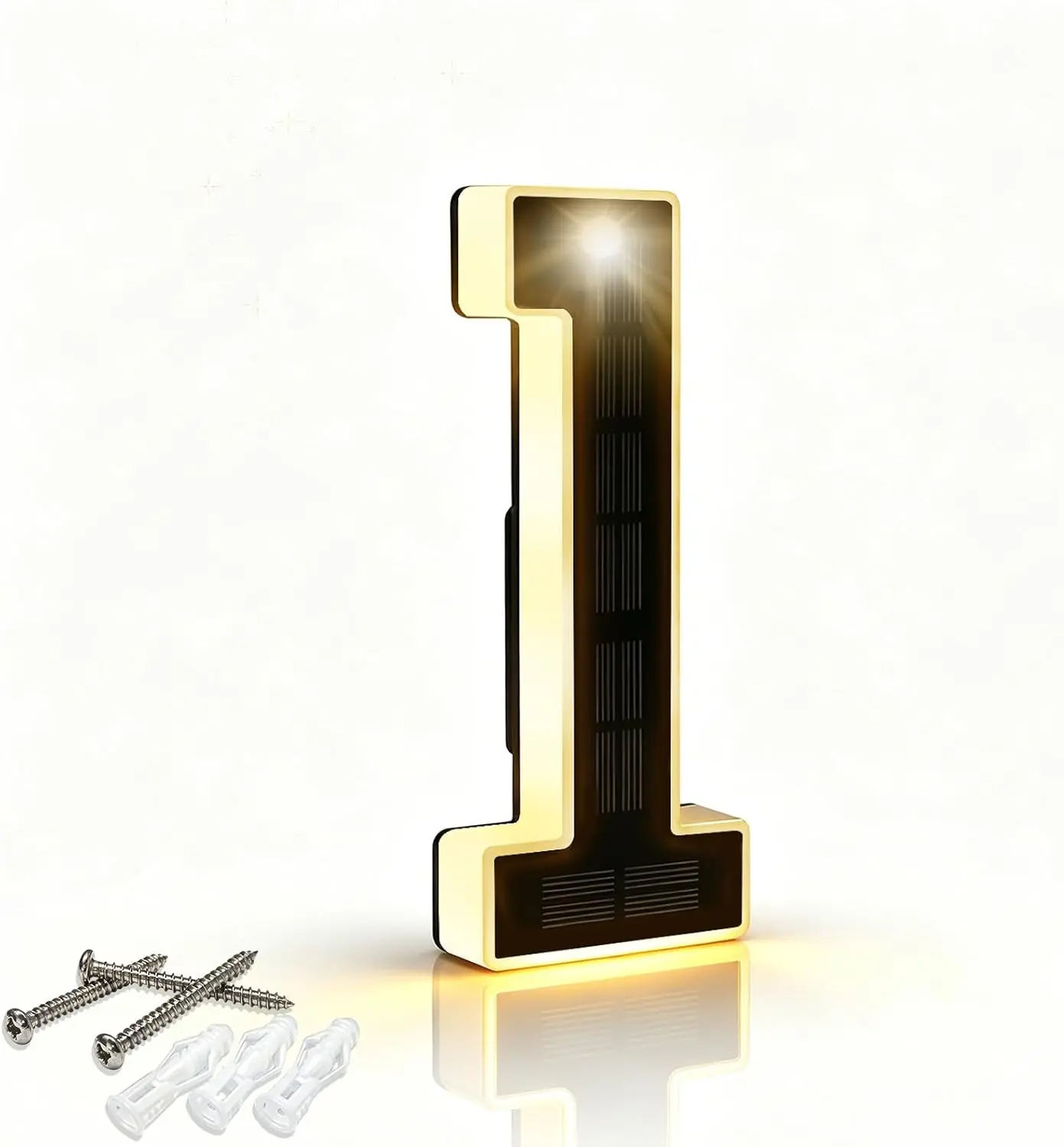 6.7 in Solar-Powered LED Backlit House Numbers, Waterproof Minimalist Illuminated Novelty Lighting, Automatic Solar Cells Exterior Address Signs for Home Wall & Outdoor Improvement