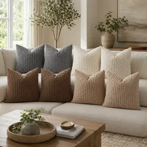 8-Piece Full Sofa Pillow Set, 18x18 Pillow Covers with 20x20 Inserts, 4 Color Matching Home Decor Bundle