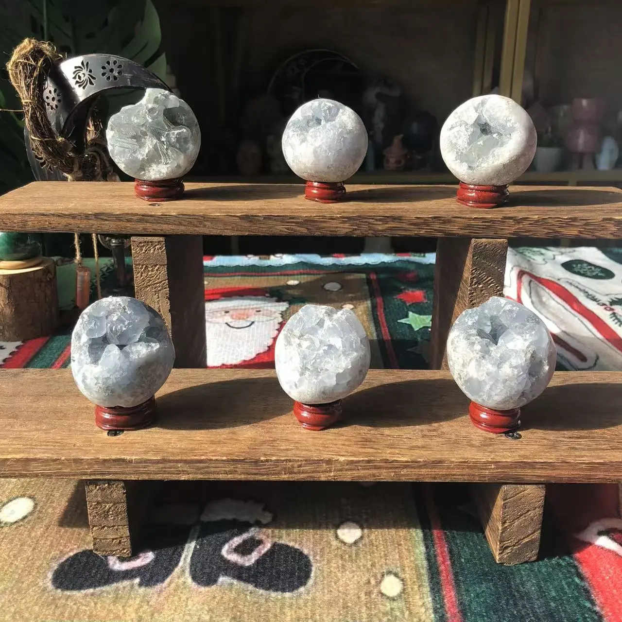 Natural Crystal Celestine Sphere Collection