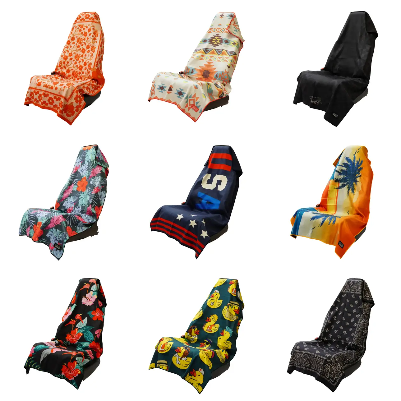 Performance Microfiber Athletic Running Towel - Full-9 option, Car Seat Cover (Garden of Races Past) for Athletes