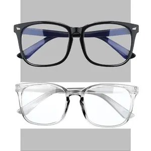 2 Packs Computer Gaming Glasses, Square Fashion,Simple eyeglasses for Men/Women In Daily Use