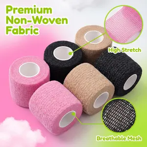 Three-color Mixed Set of Six Self-Adhesive Breathable Sports Bandages Elastic Non-Woven Ankle Elbow Wrap Mini Essential Fitness Accessory for Athletic Support