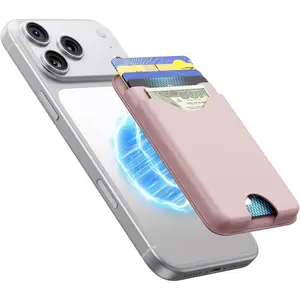 Wallet  Vegan Leather Upgraded for MagSafe Wallet, 5 Card-Holder, for , with Adjustable Stand, for  16/15/14/13/12 Series, Not for Mini, Ultra-Slim