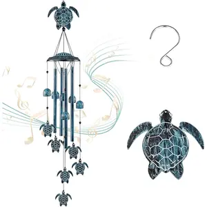 Wind Chimes Sea Turtle Wind Chime for Outside with 4  Tubes, Windchimes Outdoors Clearance  Garden Patio Decor Memorial Wind Chimes for Mom Grandma  Birthday Festival Gifts