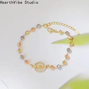 1pc Women'S Fashion Jesus Cross Bracelet Elegant Colorful Beaded Catholic Rosary Bracelet Virgin Mary/Saint Benedict Medal Religious Jewelry Women'S Additions Spiritual Additions Durable Jewelry Church Prayer/Christmas Baptism/Christian/Halloween