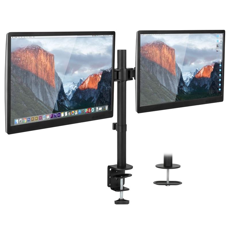 Mount-It! Full Motion Dual Monitor Desk Mount for 17" - 32" Screens with Height Adjustment & VESA Compatibility