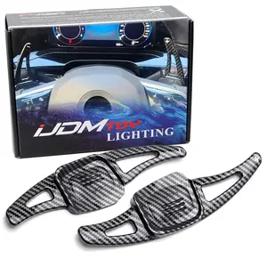 iJDMTOY Twill-Weave Carbon Fiber Pattern/Style Larger Paddle Shifter Extensions For Volkswagen 2022-up MK8 Golf GTI, Jetta GLI, Arteon, Polo, etc