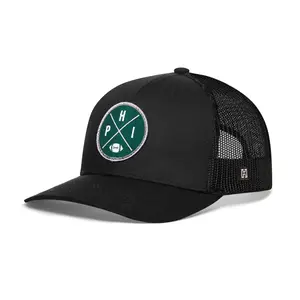 Philadelphia Trucker Hat  |  Black PHI X Football Snapback